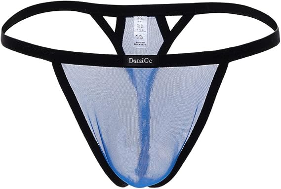 Men's Mesh Translucent Low Waist U Convex Pants Thongs