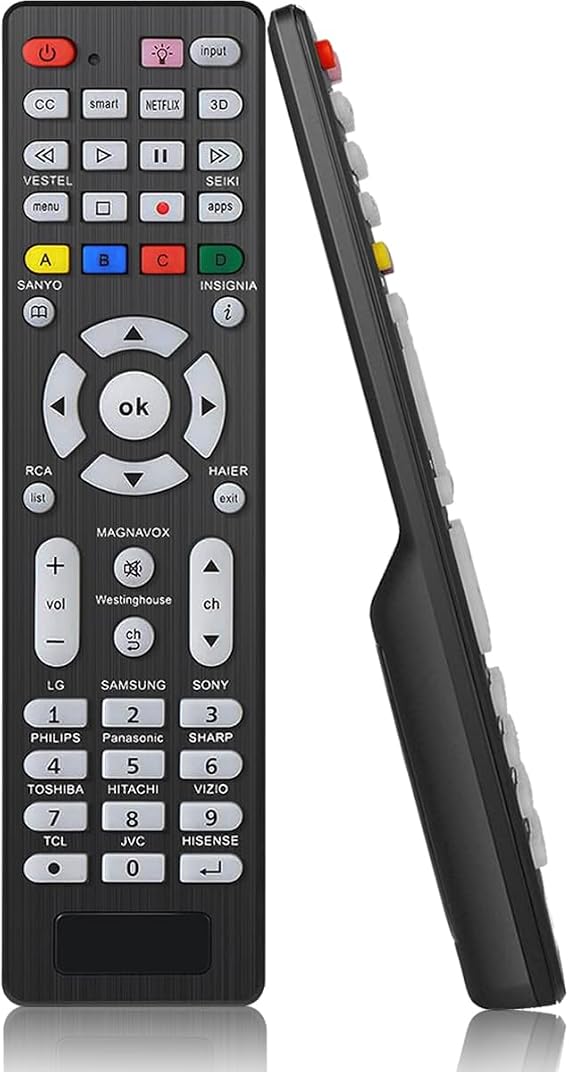 Universal TV Remote Control with Backlight Button for Samsung, LG, Vizio, Philips, Hitachi, Sanyo, RCA, JVC, TCL, Hisense, Seiki, Insignia, Magnavox, Panasonic and other brands Smart TVs