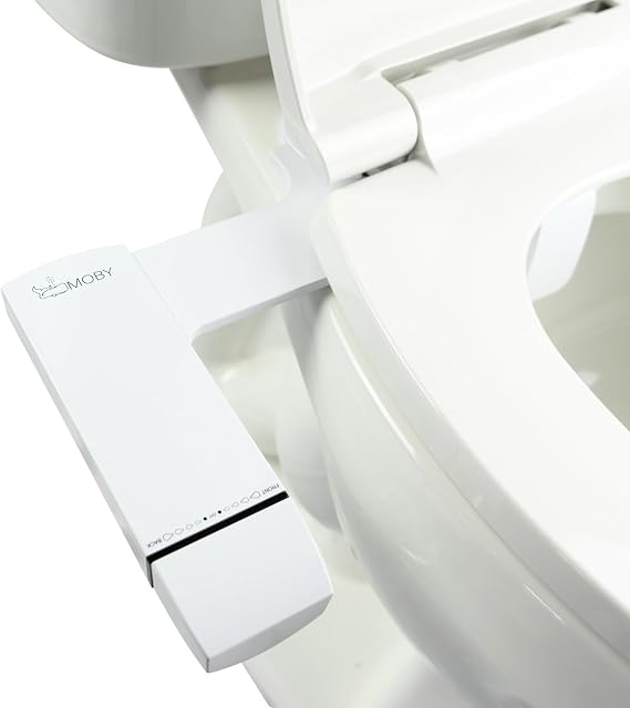 MOBY Bidet Toilet Seat Attachment - Non-Electric, Dual Nozzles with Self-Cleaning, Ultra-Thin Design, Easy 10-Minute Installation, Adjustable Water Pressure, Effortless Cleaning Experience