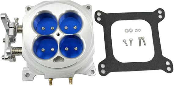 CNC Billet 1000 CFM 1.75" Core 4-Barrel 4150 Throttle Body Silver Fit Chevy GM LS1 LS2 LS3 LS6 LS7 LS9 LSX For Chevrolet Ford 302 SBC