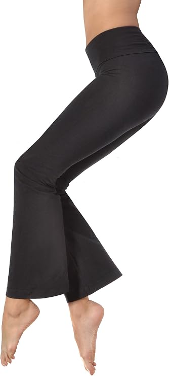 Hard Tail Roll Down Bootleg Flare Pant (X-Large, Black)