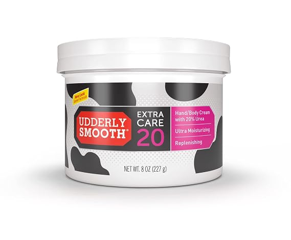 Udderly Smooth Extra Care 20% Urea Cream, Unscented Body Cream, 8 Oz | Intensive moisturizer, fast-absorbing urea hand and body cream for extremely dry and cracked skin