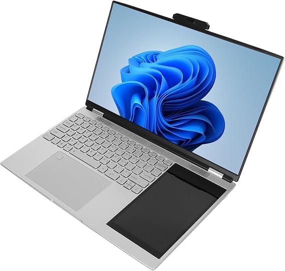 Double Screen Laptop, Quad Core Quad Threaded 2.0G Processor, 15.6 1920x1080 HD Narrow Screen, 7 High Definition Handwriting Screen, 16GB, Backlight Keyboard Laptop