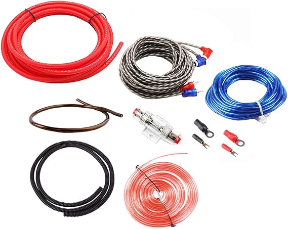 Etopar Car Amplifier Wiring Kit Audio Subwoofer AMP RCA Power Cable AGU FUSE 8 Gauge GA AWG Wire Install Connector Holder Automotive Van