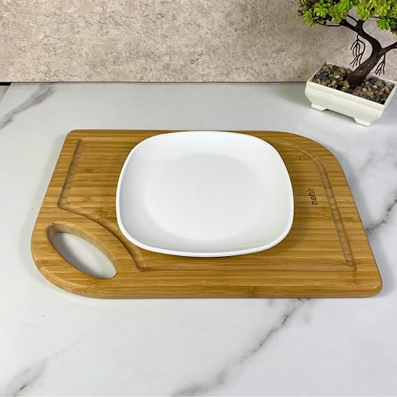 Oval Kare Servis Tabağı, Polikarbon, Tatlı Sunum Tabağı, 18cm
