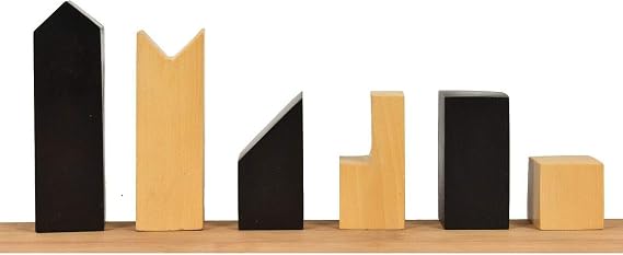 Repro 1966 Lanier Graham Chess Pieces Only Absract Set - Ebonised Boxwood- 2.7"...