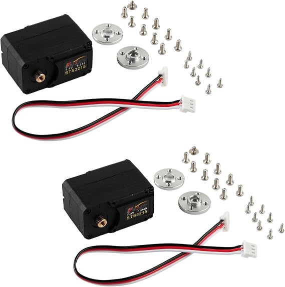 2PCS Feetech STS3215 7.4V 19KG Dual Axis TTL Serial Servo 360 Continuous Rotation Metal Gear 12Bits Magnetic Coding Programmable Servo for Arduino Robotic Arm Smart Robot