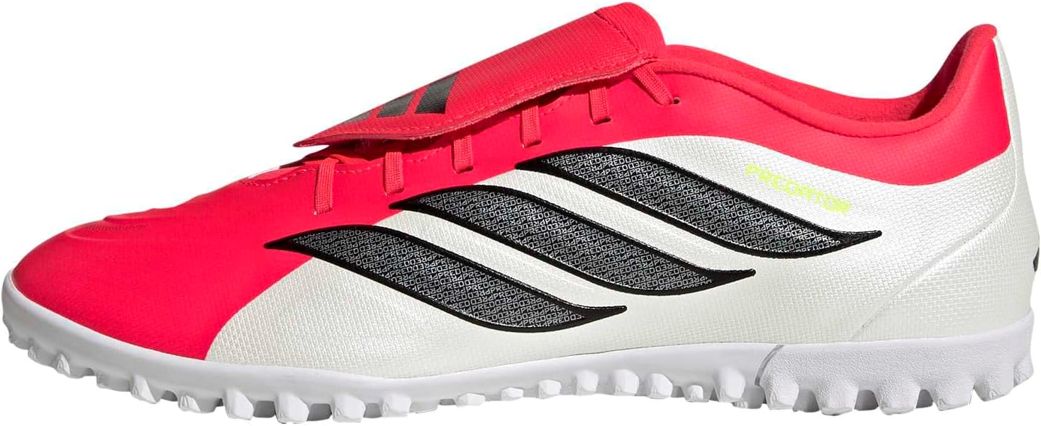 adidas Club Fold-Over Tongue Turf Soccer Cleats - Red, White