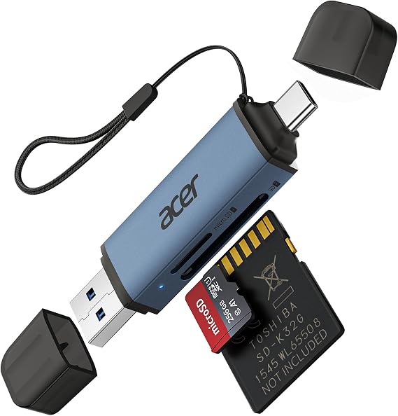 acer SD Card Reader USB C, Dual Slots USB Type C to Micro SD Card Adapter