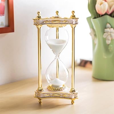 Hourglass, 30 Minute Sand Timer, Metal Glass Hourglass Timer, Premium Large Hourglass Sand Timer, Modern Hour Glass Timers Gift for Men & Women, for Home Office Decoration, Wedding Gifts