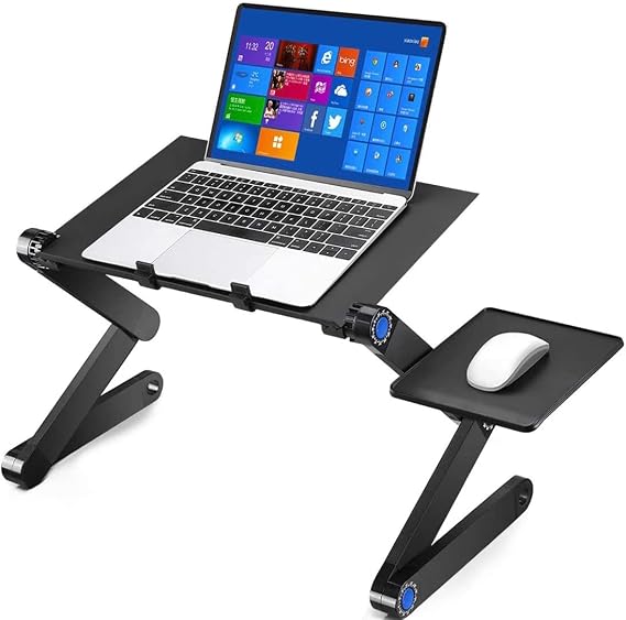 Laptop Stand, Folding Computer Stand, With PC Cooling Fan, Multi-functional, Laptop Lap Desk, PC Stand, Adjustable Height/Angle, Improves Posture, Back Pain/Stooping Countermeasure, Includes Vent