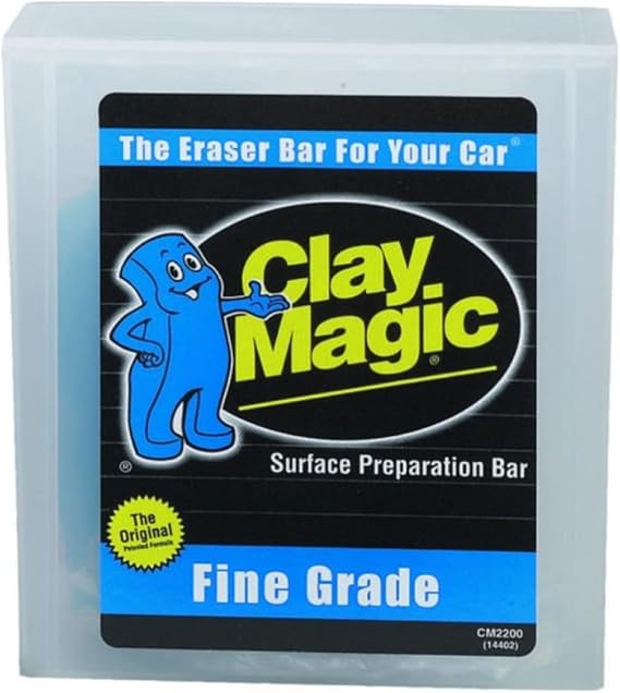 Auto Magic Clay Magic - Blue Clay Bar for Glass, Chrome, Fiberglass & More - Fine Grade - 200 Grams