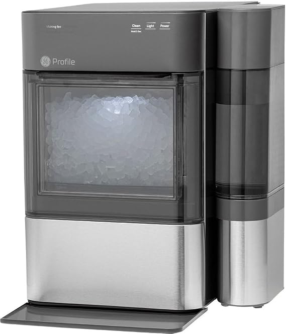 GE Profile Opal 2.0 Countertop Nugget Ice Maker with 0.75 Gallon Tank | Chewable nugget ice, 38 lbs/day, First batch in 10 min, 3 lb bin, Melted ice reused, SmartHQ WiFi & Alexa, Stainless Steel