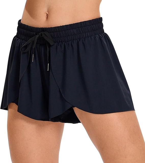Flowy Running Shorts for Women Workout Athletic Gym Yoga Butterfly Skirt with Pockets Spandex Cute Clothes Summer