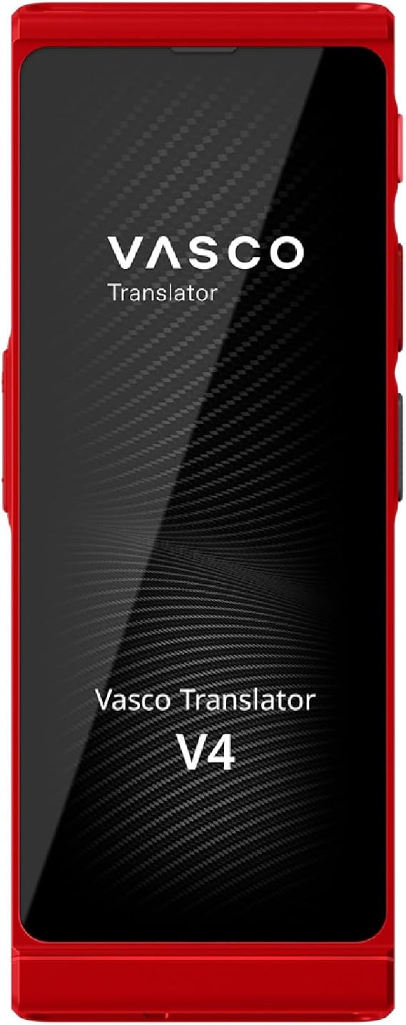 Vasco Translator V4 Language Translator Translation Device Translated Lifetime Free 108 Languages Voice Input and Voice Output Photo Translator Colour: Ruby Red