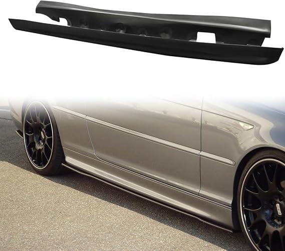 Side Skirts for 1999-2006 BMW E46 3-Series, Unpainted Black