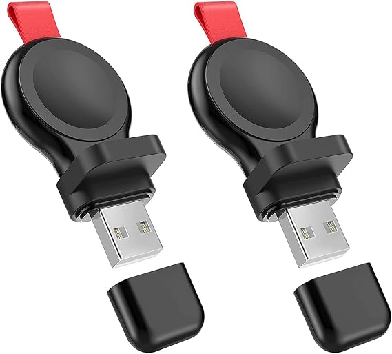 2 Pack Travel Charger for Apple Watch, Portable Magnetic Wireless Charger