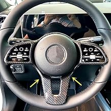 ZiWen Interior Trims Steering Wheel Cover Accessories for Mercedes-Benz CLA CLS GLC GLE GLS A B C E Class (Carbon Fiber Print, Style A)