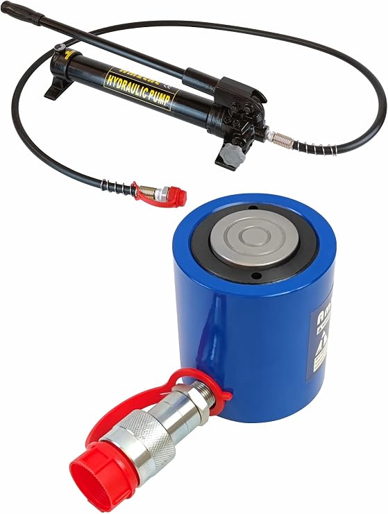 AMZCNC 10000 Psi Hydraulic Hand Pump and 30 Ton Hydraulic Cylinder Ram Single Acting 2 Inch Stroke