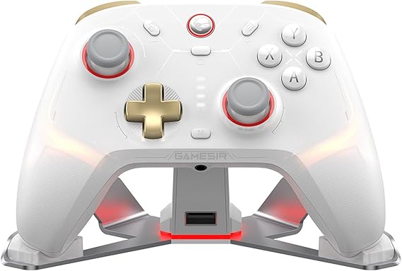 GameSir Cyclone 2 Multiplatform Wireless Controller- TMR Electromagnetic Joysticks&amp;Hall Effect Switch triggers,6-axis Gyro Gaming Controller for Switch/PC/iOS/Android/Steam (Phantom White Bundle)