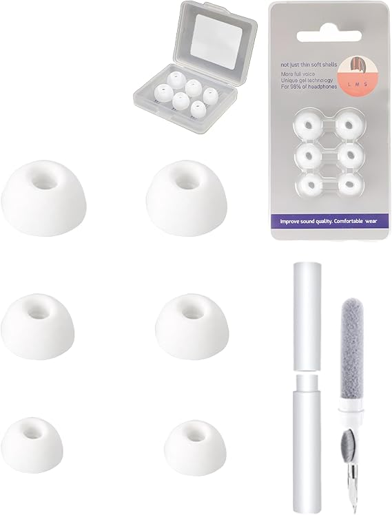 3 Pairs Silicone Ear Tips for Anker Soundcore Liberty 4 NC，daunke Replacement Earbuds，3 Different Size (S/M/L)，soft and comfortable，for In-Ear Headphones，White