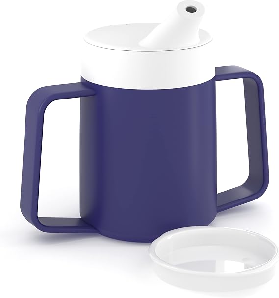 JFA Supplies 2 Handles 165ml Blue Adult Drinking Mug/Drinking Cup/Sippy Cup/Non Spill Cup
