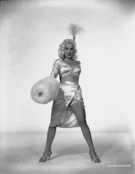 Mamie Van Doren Posed in Glossy Sexy Dress with Legs wide Open Photo Print (24 x 30)