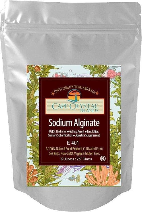 Sodium Alginate 100% Food Grade | Natural Thickening Powder & Gelling Agent for Cooking (8 Oz)...
