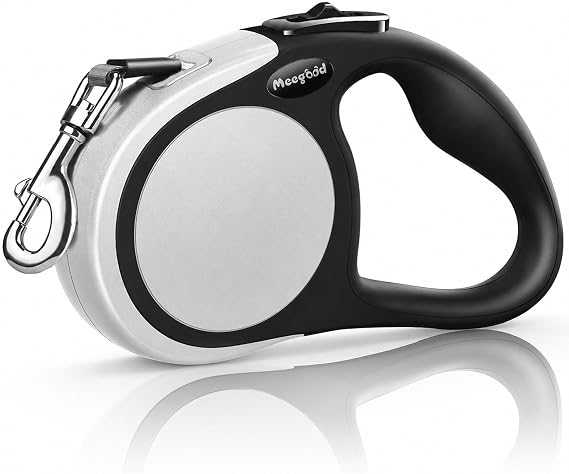 Heavy Duty Retractable Dog Leash-16ft Strong & Durable Walking Leash for S to L Dogs up to 45/115 lbs, Upgraded Lock System, Non Slip Grip, Tangle Free (Grey, Medium-Large Sized)