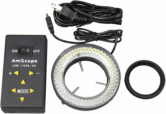 AmScope Adapter 144 LED Four Zone Microscope Ring Light
