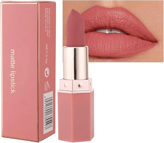 Lipstick, Women's Long - term Lipstick, Matte Long - lasting Lipsticks, Smooth and Non - stick Cup, Waterproof Natural Nude Color, Moisturizing (#1, 3.5g)