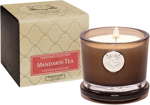 Aquiesse 50009 Mandarin Tea Small Candle in Gift Box, Smoke Brown