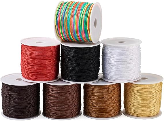 0.8mm Nylon String Jewelry Bead Cord for Macrame Friendship Bracelets Beading String Chinese Knotting Cords for Crafts Wind Chimes