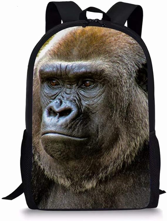 Beauty Collector Gorilla Backpack Book bag Set for Kids Elementary School