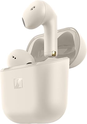 Sennheiser ACCENTUM Open Wireless Earbuds - Open Ear Buds Design, Dynamic Sound & Bluetooth 5.3, IPX4 Splash Protection, 28 Hours Battery Life, USB-C Charging Case, Music, Phone Calls, Travel, Cream