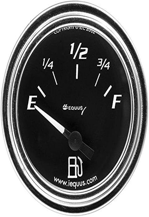 Equus 7363 2" Fuel Level Gauge, Chrome with Black Dial