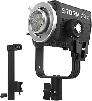 Aputure Storm 80c IP65 80W Full-Color Compact Point Source Fixture Black Bundle with Storm 80c Handheld Bracket Black 2 Items
