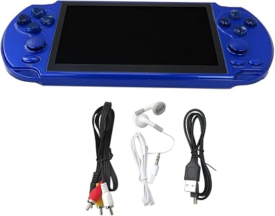 X9 128 Bit Built-in 10000 5.0 8GB Retro Handheld Game Console Portable Video Game and Support for USB 2.0 High Speed Transmission, Multi-Task Operation, File Navigation Function Blue