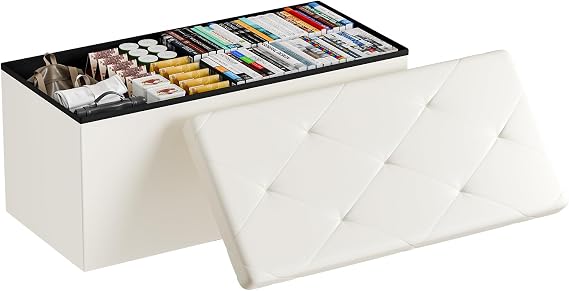 Sweetcrispy 30 Inch Storage Ottoman Bench, Spacious Ottoman with Storage