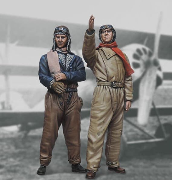 1/32 Modern Fighter Pilots Set Stand (2 Figure) Resin Figure Model Kit Unassembled Unpainted