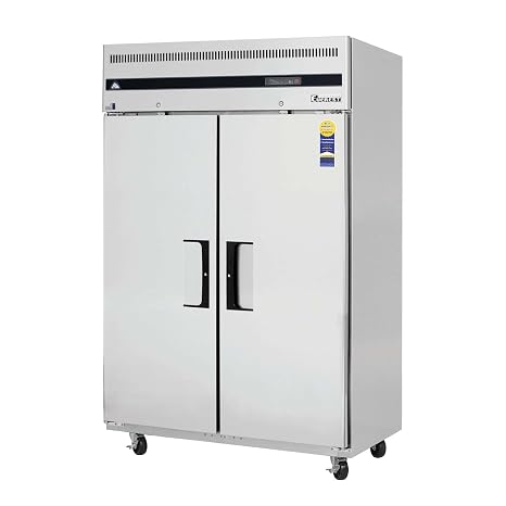 Everest ESR2 49-5/8" Commercial Reach-in Refrigerator for Restaurant Hotel Kitchen Deli Cafeteria | 48 Cu Ft Capacity | 2-Solid Door, 6-Shelf | LED Lighting, Stainless Steel, 115V, NSF