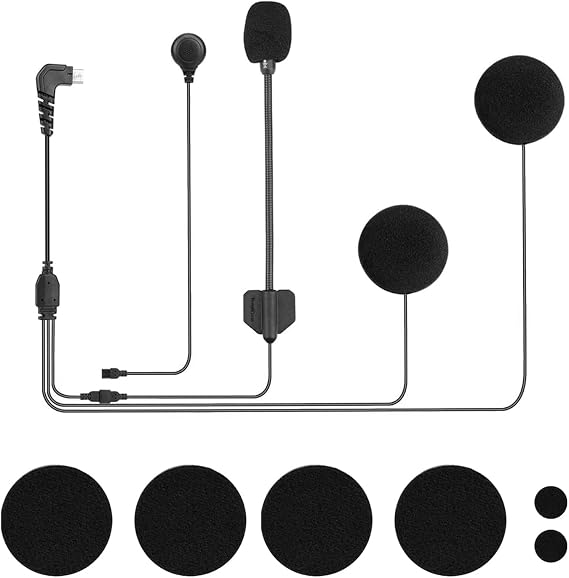 FreedConn R1 Series Motorcycle Helmet Bluetooth Headset Camera Recorder Clip and Headphones Accessories Set
