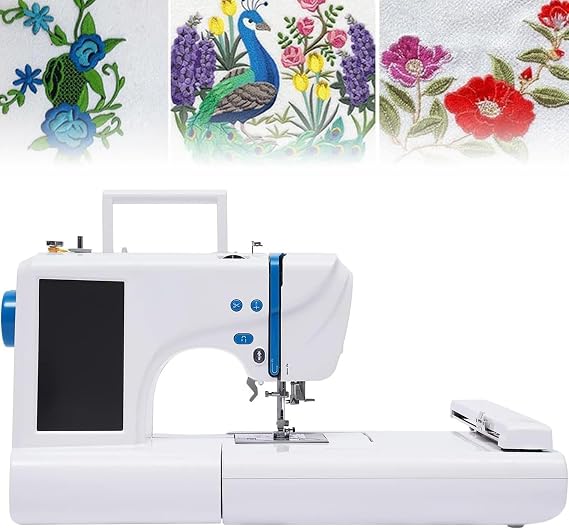 Embroidery Machine for Clothing and Bedding, Computerized with 75 Built-in Designs, 4" x 9.2" Embroidery Area, LCD Touch Screen for