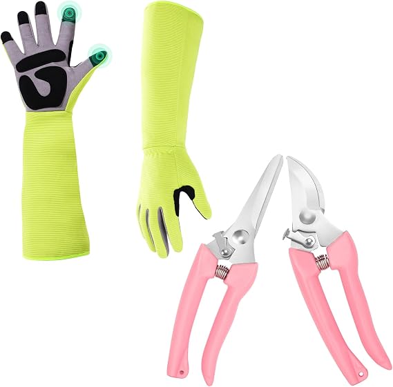 premium pruning shears & gardening gloves set