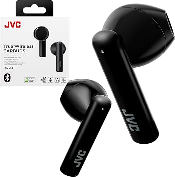 JVC Lightweight True Wireless Earbuds with 12mm Driver Unit, Bluetooth 5.1, Single use, IPX4, Long Battery Life up to 30 Hours - HAA4TB Black