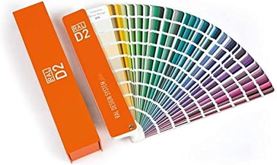 RAL D2 Color Chart, 1,825 Colors, Semi-Matte, 5 Languages