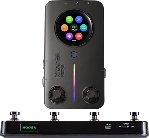 MOOER Prime M2 Intelligent Guitar Multi Effects Pedal Headphone Amp Battery Powered Bass Guitar Processor Pedal with F4 Wireless Controller
