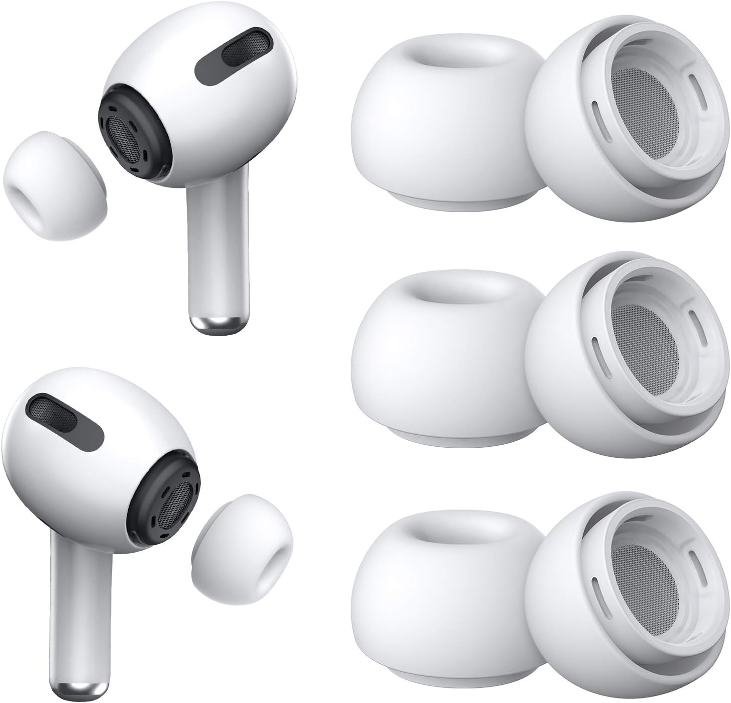 3 Pairs] Replacement Ear Tips for Airpods Pro and Airpods Pro 2nd Generation with Noise Reduction Hole,Silicone Ear Tips for Airpods Pro with Portable Storage Box and Fit in The Charging CaseMedium