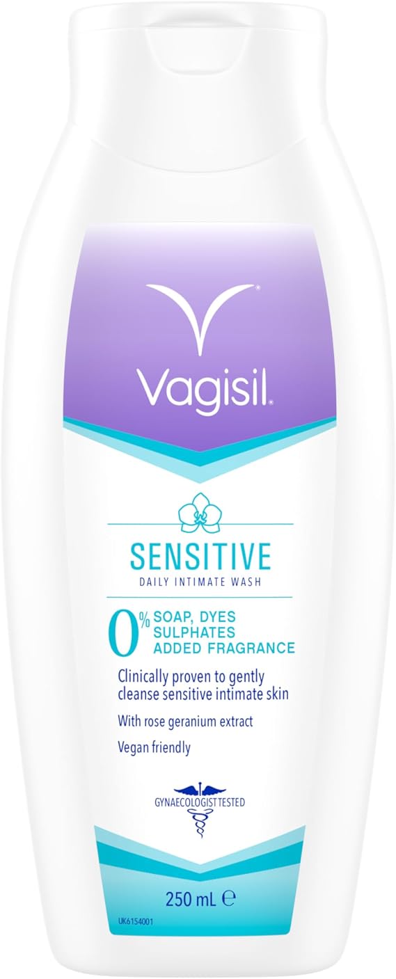 Vagisil Sensitive Intimate Wash For Women, Gently Cleanses Sensitive Skin, pH Balanced, Soap Free Dye Free & Fragrance Free, 250ml
