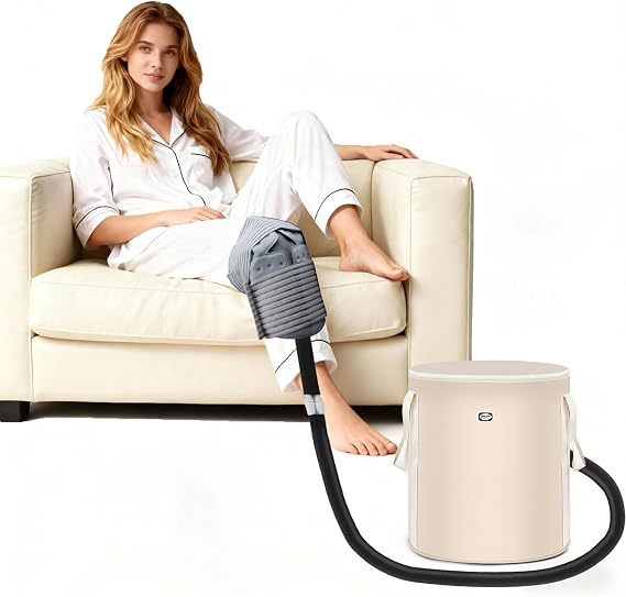 Cold Therapy Machine for Knee After Surgery Circulating Ice Therapy System with Automatic Safety Timer, Quiet Night Use, Easy Setup for Post Knee Replacement Recovery